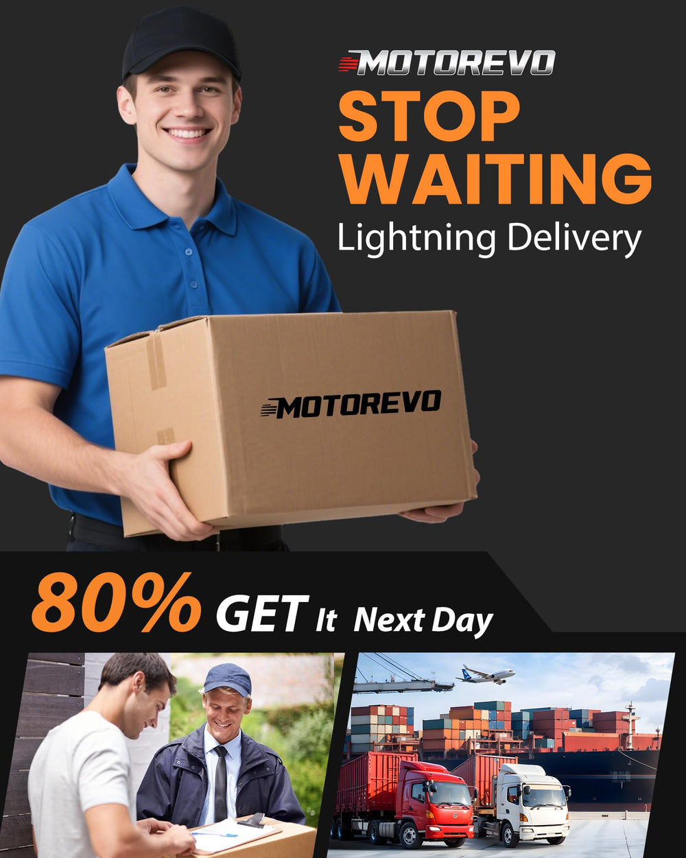 Motorevo packaging protects pads and aids storage.