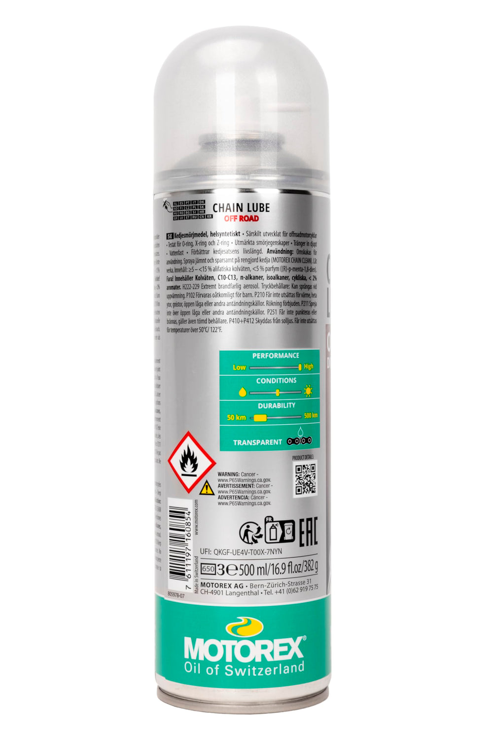 Motorex 622 Offroad Spray packaging shows refillable option for easy re-use.