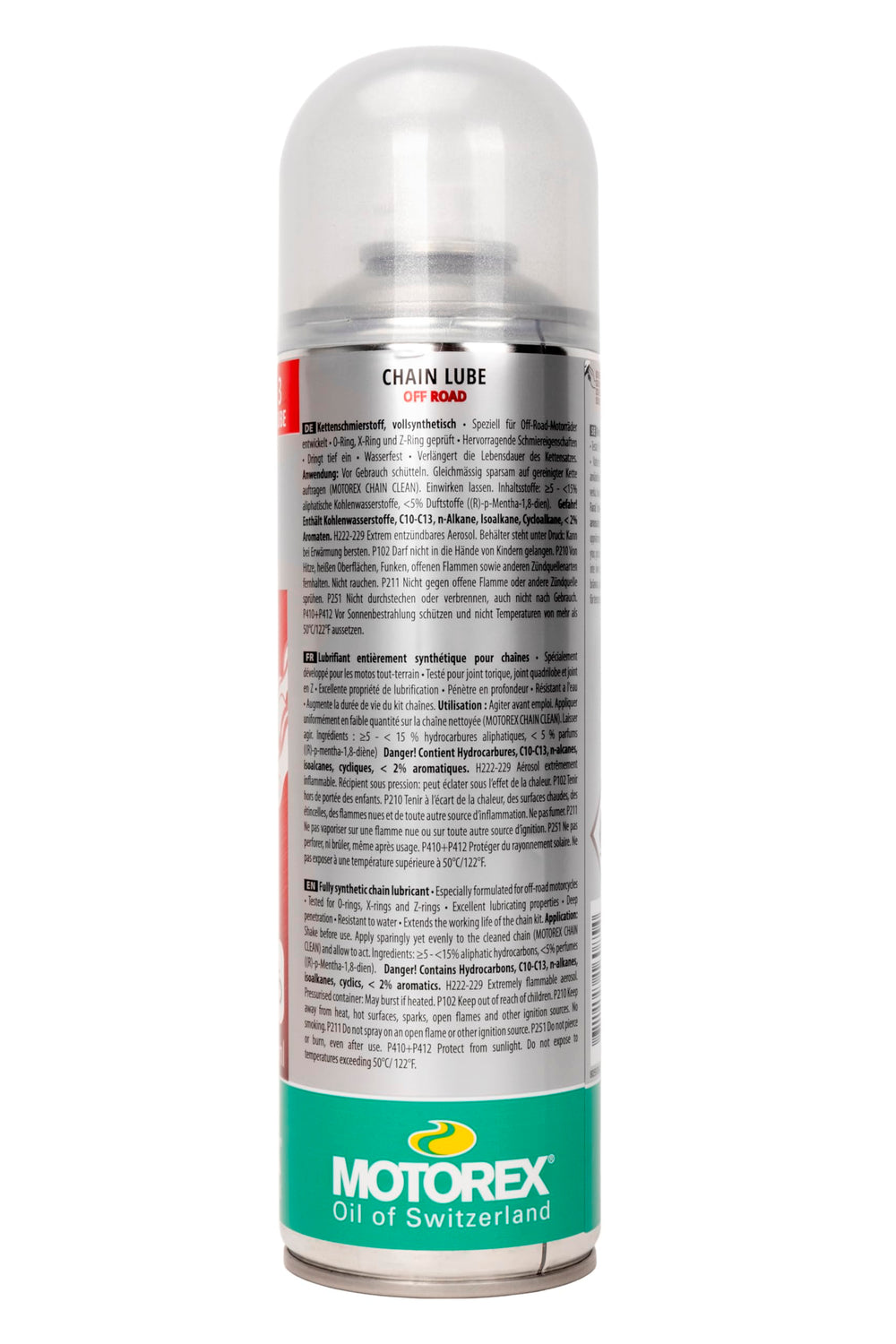 Motorex Chain Lube 622 on-chain application supports endurance riding performance.