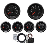 MOTOR METER RACING VD6 gauge set front view with black dial and red needle for classic dashboards.