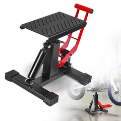 Motoroff adjustable dirt bike stand side view for easy maintenance