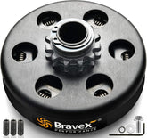 Motovecor centrifugal clutch with 12T for 35 chain improves go-kart reliability