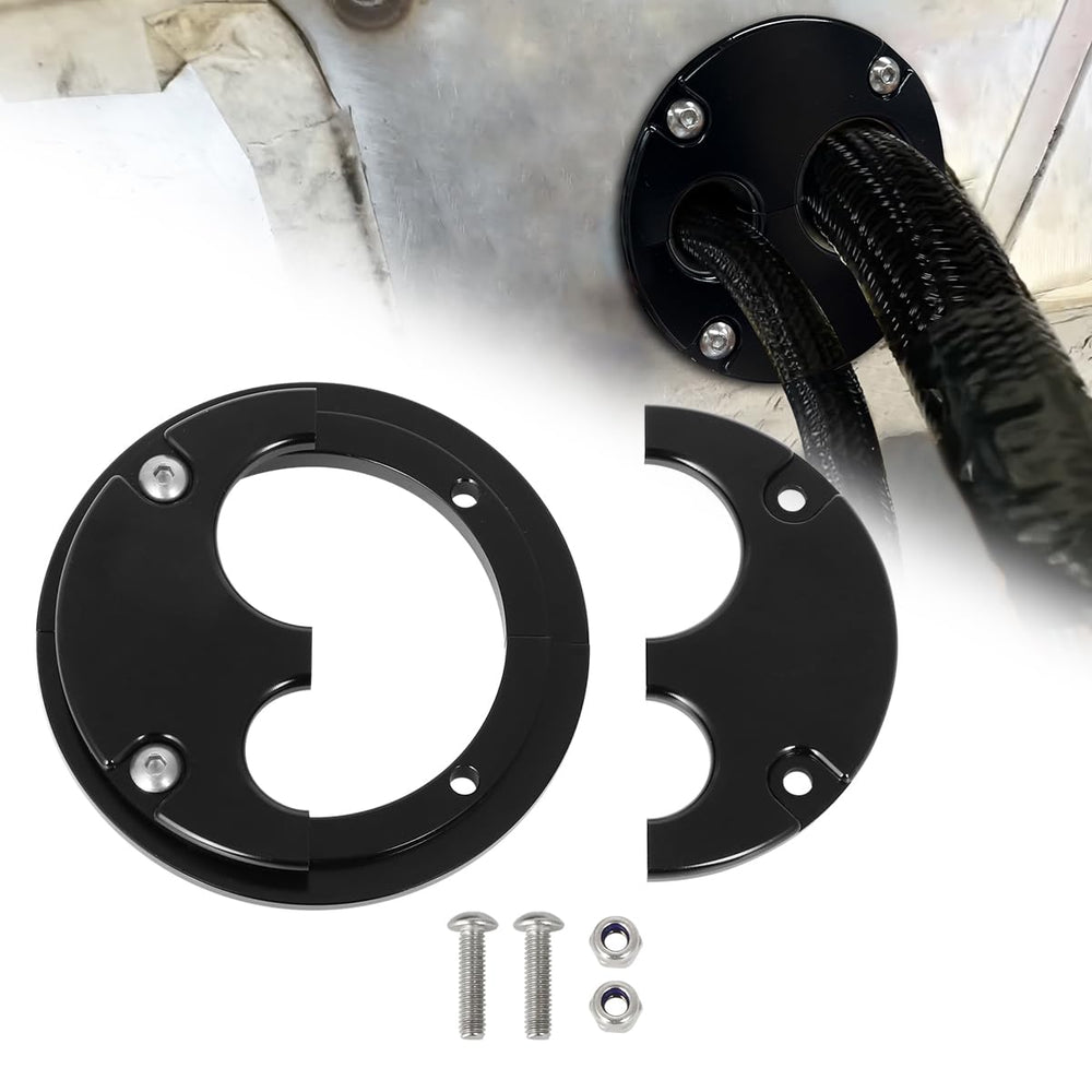 MOTOQUEEN Holley Terminator X Max bracket front view for secure firewall pass-through.