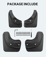 Motrobe mudflaps packaging illustrates a complete four-piece set for Model 3.