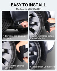 Motrobe mudflaps installation demonstrates no-drill, no-tape design for Tesla Model 3.