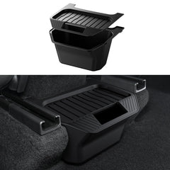 Motrobe Model Y Juniper rear console organizer with anti-slip lid keeps clutter hidden