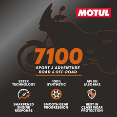Motul 7100 15W-50 packaging recyclable materials highlights eco-friendly packaging.