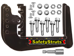 Mount-n-Lock SafetyStruts front view shows rugged bumper brackets for RV protection.