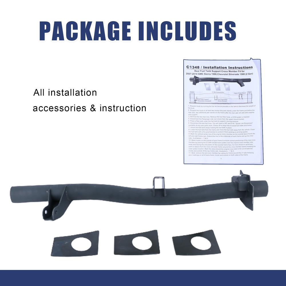 Mountainpeak rear crossmember fit for 2007-2014 trucks ensuring solid alignment.