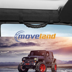 Moveland easy-installation no-tools feature demonstrated on jeep wrangler