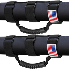 Moveland roll bar grab handle with US flag, front view, easy entry point.