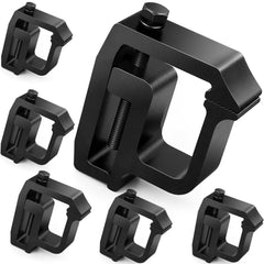 Moveland Upgraded 6-pack Truck Cap Clamps securing a camper shell with sturdy grip