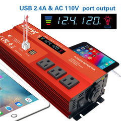 MOVFFGGRM inverter 3 AC outlets ideal for powering multiple devices on the road.
