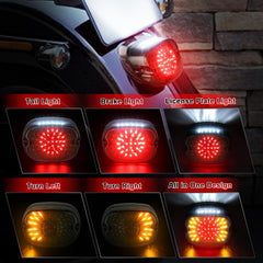 MOVOTOR LED tail light with brake and turn signals improves highway visibility.