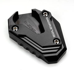 MOWOK Goldwing kickstand foot pad red provides stable support on hot pavement.
