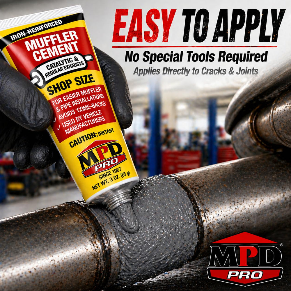 MPD Putty bead applied to an exhaust pipe for a seal.