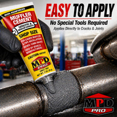 MPD Putty bead applied to an exhaust pipe for a seal.