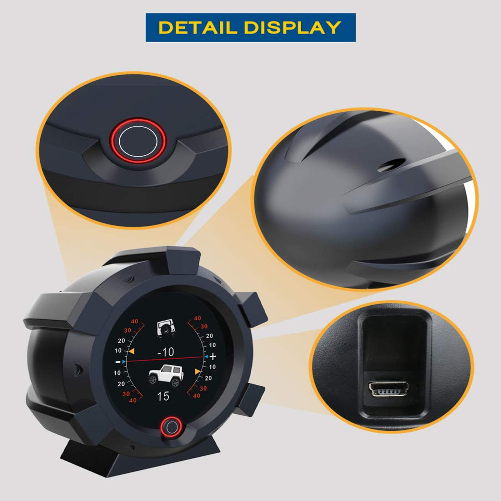 MR CARTOOL X95 inclinometer shows tilt angle for off-road navigation