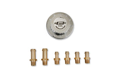 Mr. Gasket 9710 chrome regulator, side view showing compact design and hardware.
