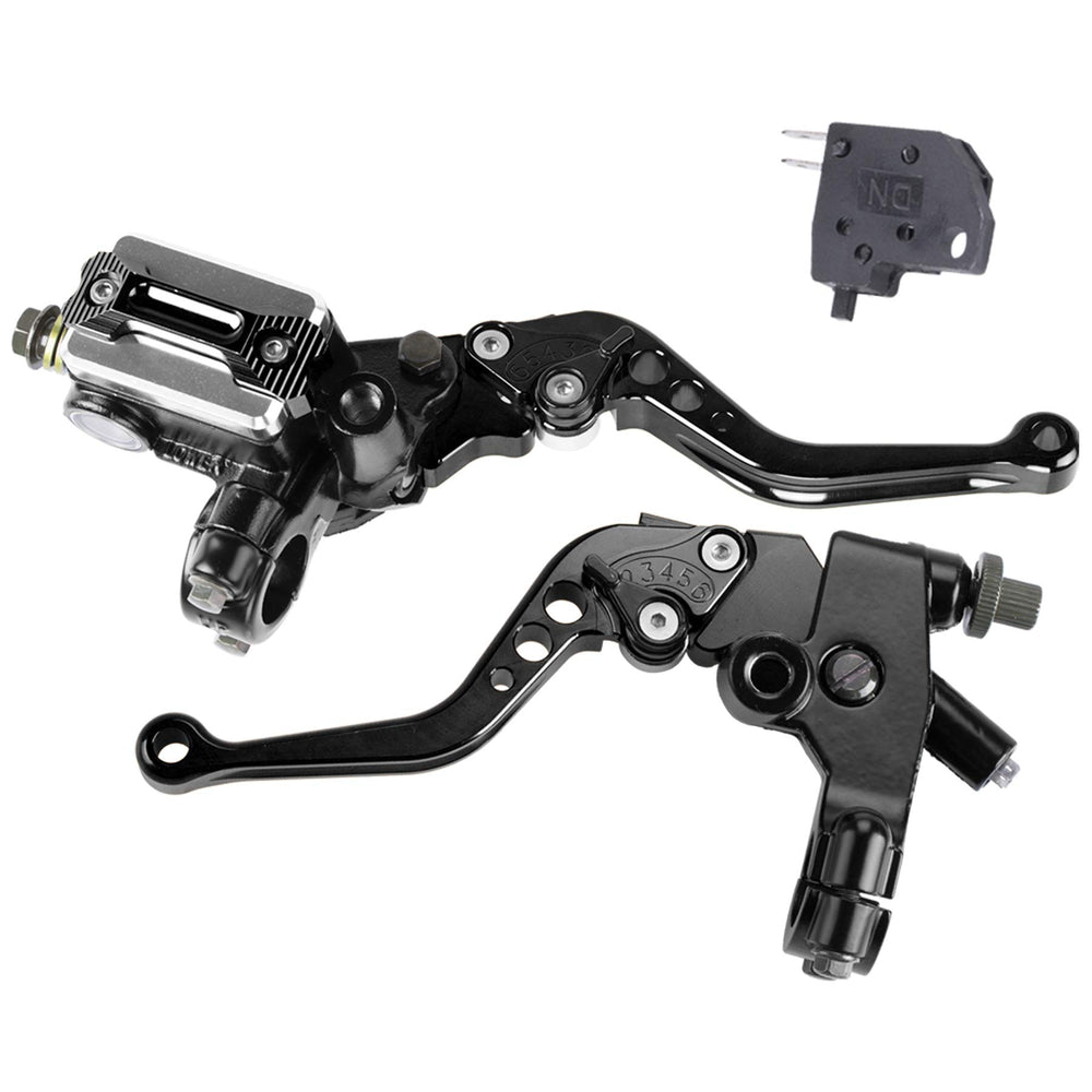 MRELC universal 7-8in brake master left shows robust CNC precision for smooth braking control.