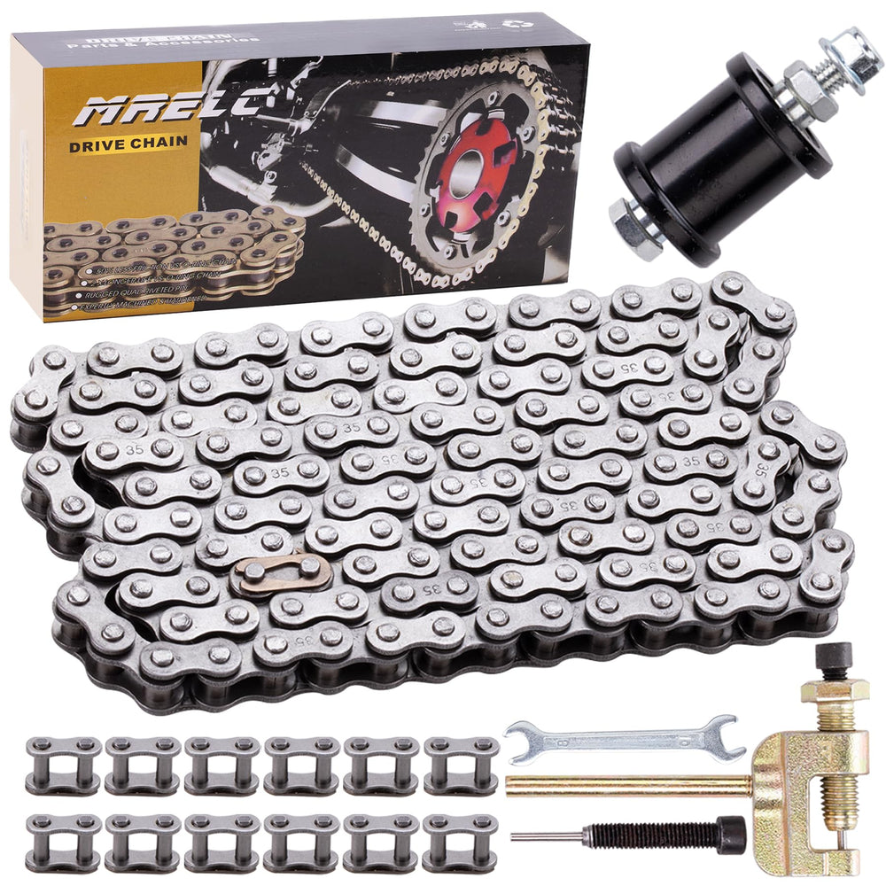 MRELC upgraded 35-chain 140-links for durable mini bike use.