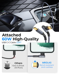 Pull ring eases unplugging from the car's cigarette lighter.