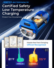 MRGLAS safety features safeguard against overcurrent and temperature during charging.