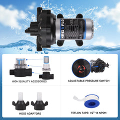 MRGVFLO upgraded 12V RV water pump quiet operation reduces ambient noise.