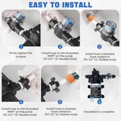 MRGVFLO upgraded RV water pump 12V DC suitable for off-grid use.