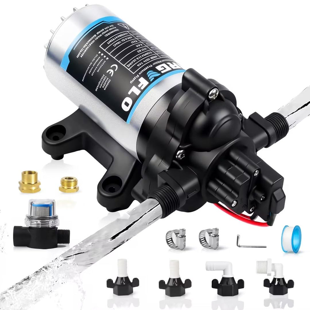 MRGVFLO upgraded RV water pump flow ensures steady water on demand.
