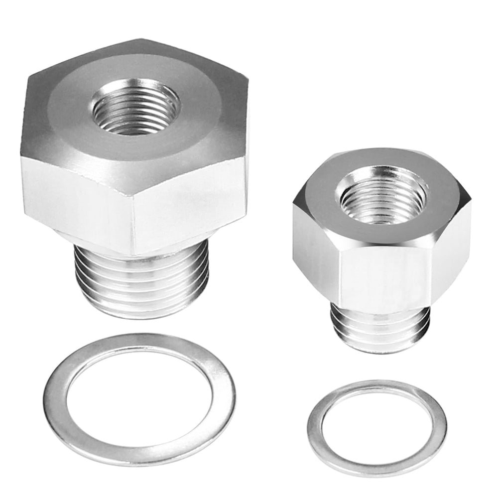 Mriuuod LS oil pressure adapter top view showing durable aluminum construction for GM LS engines
