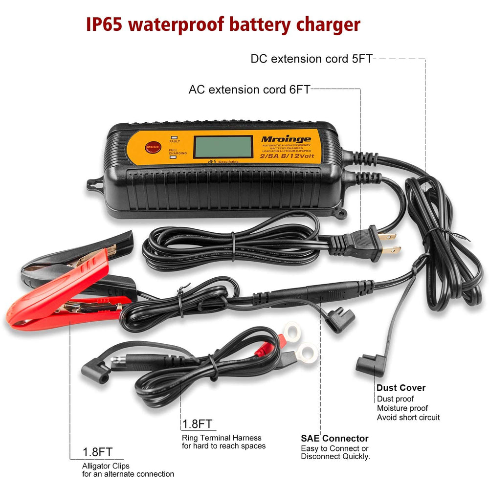 Mroinge all-in-one charger and desulfator improves battery life.