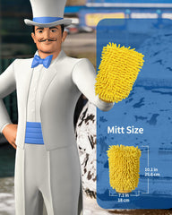 MR.SIGA premium microfiber chenille mitt yellow side lifting grime safely
