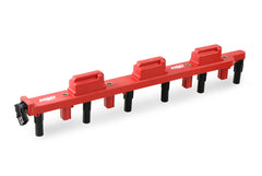 MSD 82738 ignition coil red side view; direct bolt-in Jeep replacement