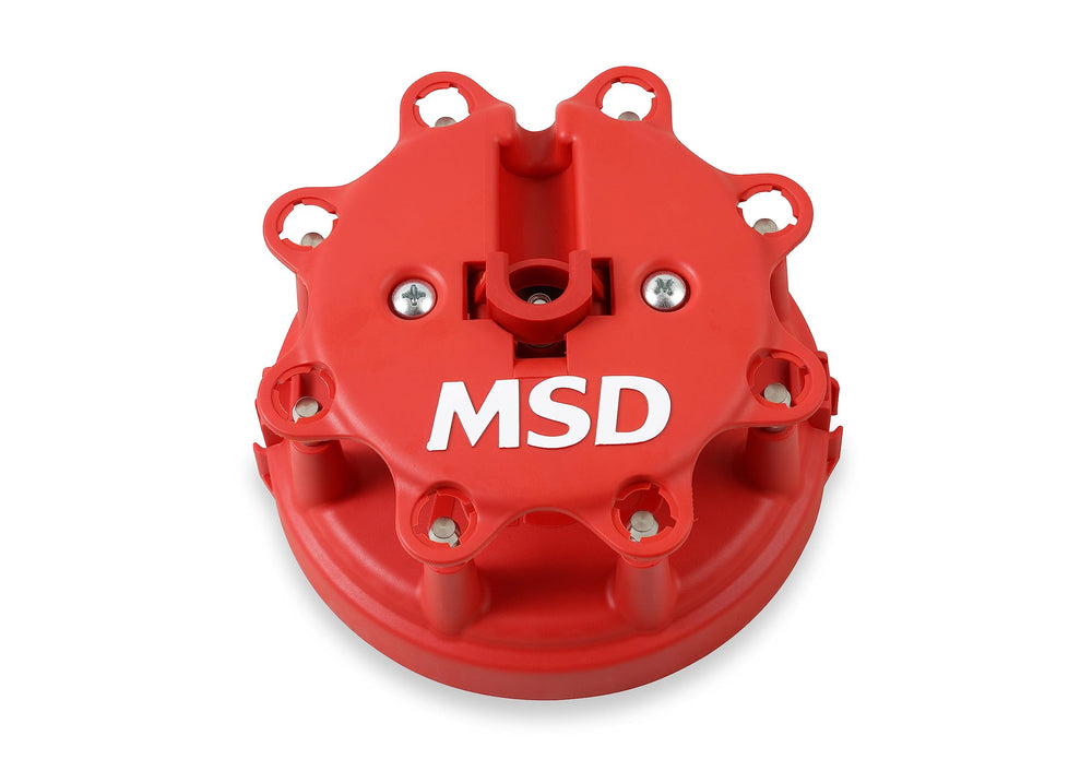 MSD rotor red close-up highlighting precise fit for reliable spark delivery