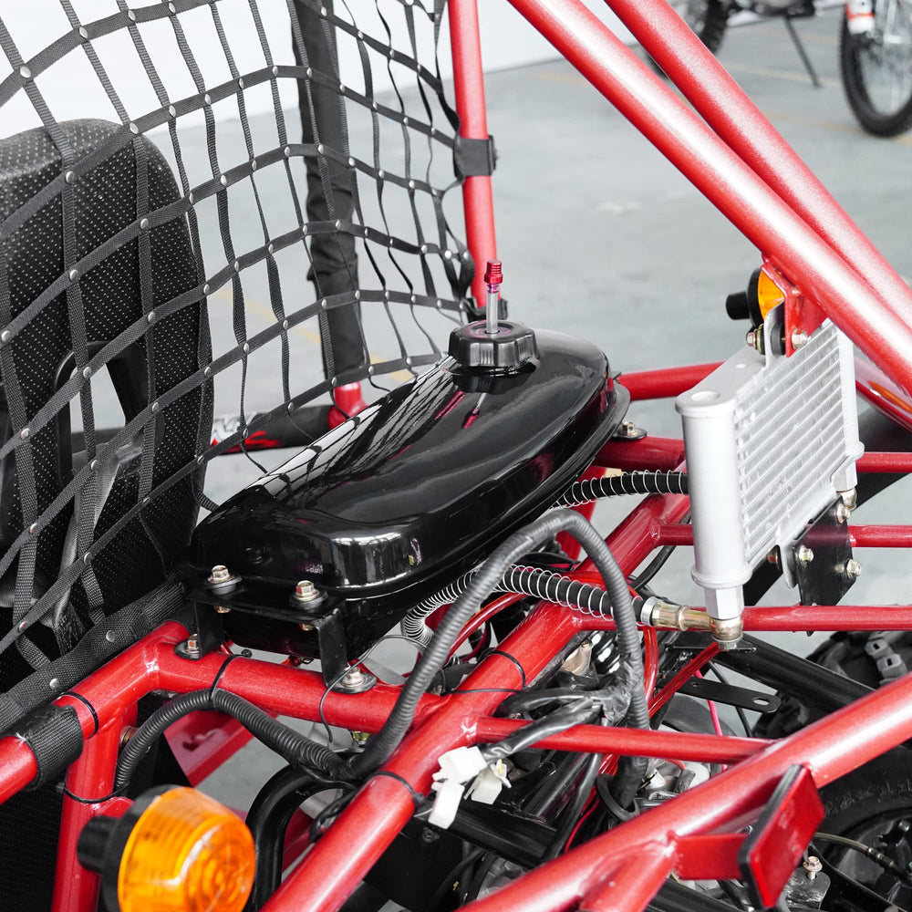 MTATCN 1.5-gallon capacity ideal for extended mini bike sessions.