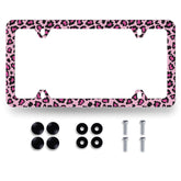 MUAWUOIK sexy leopard license frame showcases pink leopard pattern for bold street style