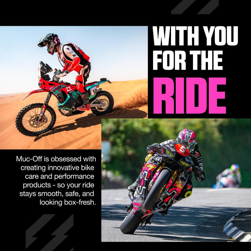 Muc-Off Care tips included to prolong brush life and bike finish.