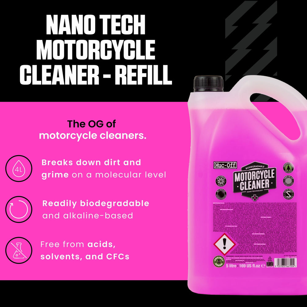 Close-up of spray action on bike with Nano-Tech cleaner.