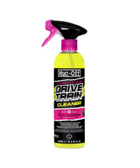 Muc-Off Powersports Drivetrain Cleaner bottle shot showing fast degreasing action