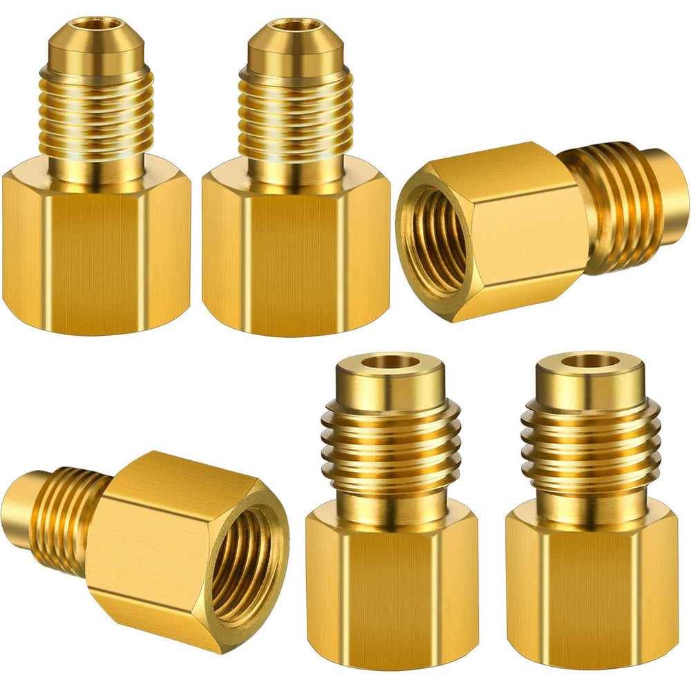 Mudder 6015 brass tank adapter with 1/2 to 1/4 flare for R134A systems