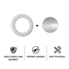 Washer set showing sizes: 22 mm outer, 14 mm inner, 2 mm thick.