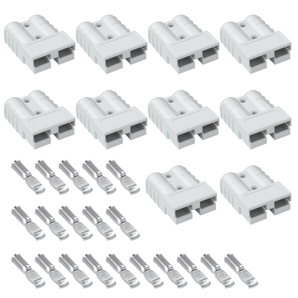 Muelnmey Anderson 50A connector body with quick disconnect for 6-12 AWG cables.