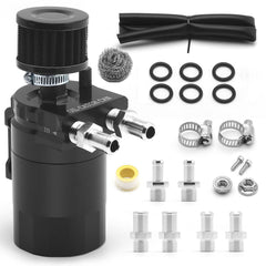 Muge Racing 400ml oil catch can kit captures oil vapor to reduce buildup.