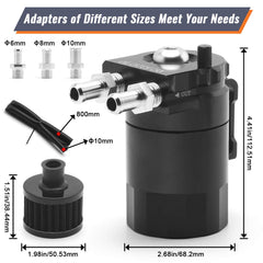 Muge Racing breather filter vent system aids proper crankcase venting.