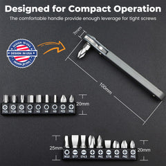 MULWARK handle close-up showing 32-tooth ratchet detail and quick direction click benefit