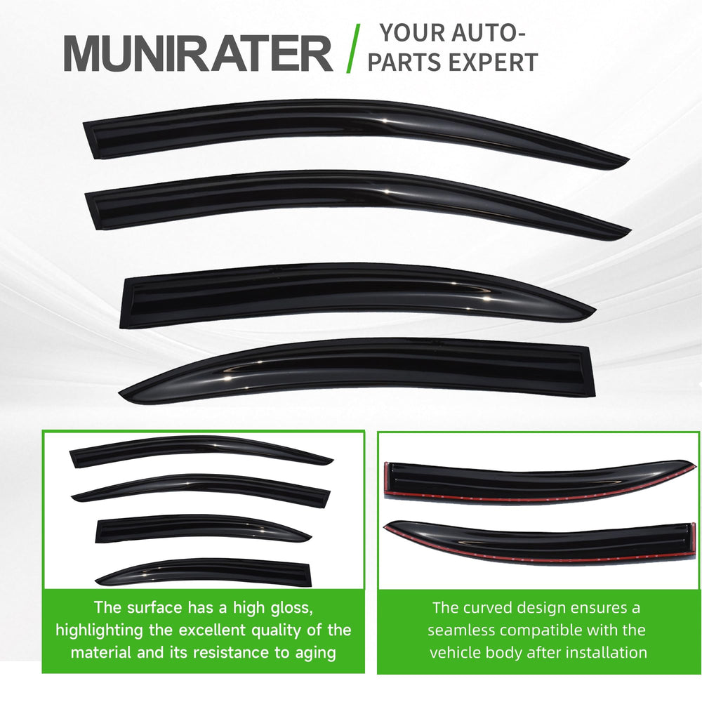Munirater acrylic vent visors rain guard for Mitsubishi Lancer