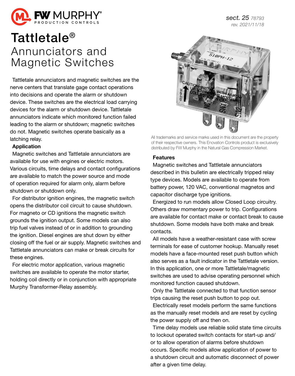 Murphy by Enovation Controls 518APH-12 tattletale wiring close-loop for precise fault detection