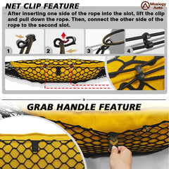 Muslogy bed cargo net bottom rope stabilizer in use