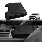 Muslogy center-console armrest cover on Ford Expedition 2025 close-up protects surfaces from spills.